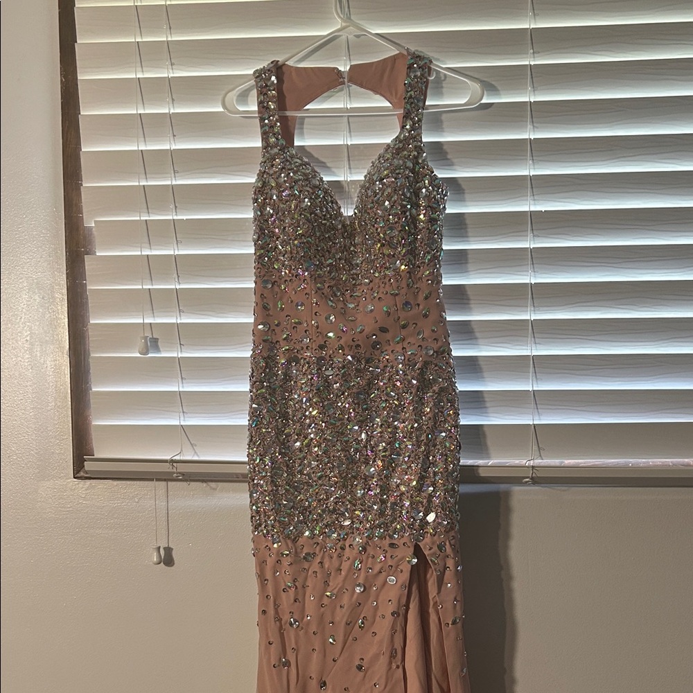 Source Unknown Rose Gold Sequin Prom Dress